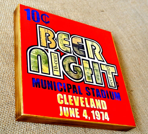 Ten Cent Beer Night Wood Mixed Media Print 8x8 - Celebrate Local, Shop The Best of Ohio