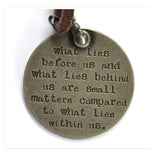 Leather Cord Necklace with Inspirational Charm (Variety of Sayings) - Celebrate Local, Shop The Best of Ohio
