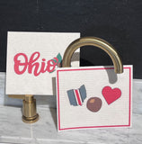 Ohio State Themed Swedish Dishcloth