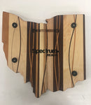 Ohio Shape Striped Butcher Block Wood Cutting Board