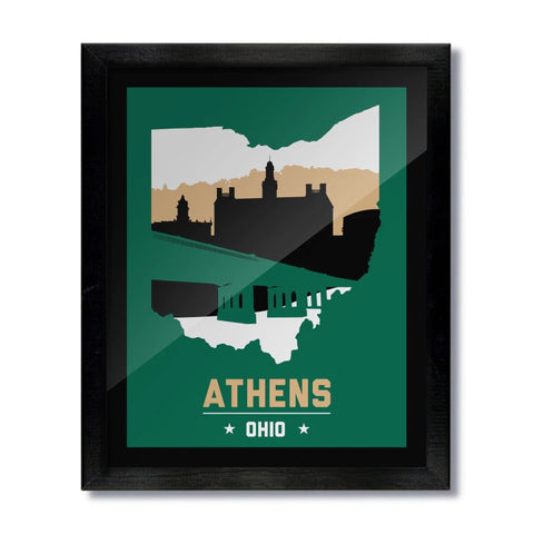 Athens Ohio Skyline Print