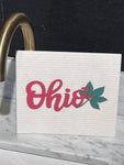 Ohio State Themed Swedish Dishcloth