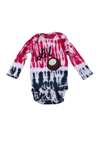 Li'l Buckeye Tie Dye Baby Onesie Long Sleeve