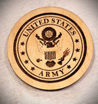 USA Armed Forces Wood Coaster