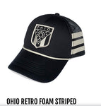 Ohio Retro Foam Striped Trucker Hat