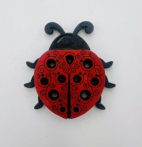 3D Multilayer Wooden Lady Bug Magnet,