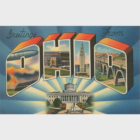 Magnet Greetings from Ohio - Blue