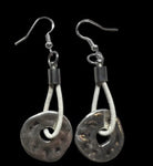 Rustic Girl Silver Disc Drop Earrings