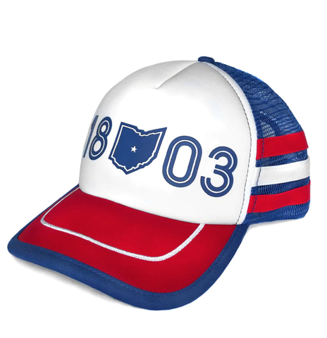 Ohio 1803 Retro Striped Trucker Hat