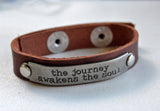 Brown Leather Bracelet Inspirational Saying - Celebrate Local, Shop The Best of Ohio