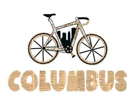 Columbus Bike Vintage Print - Celebrate Local, Shop The Best of Ohio