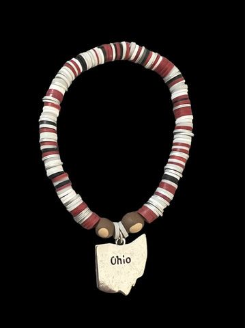 Ohio Buckeye Heishi Bracelet