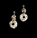 Fall Flowers with Silver Disk Earrings