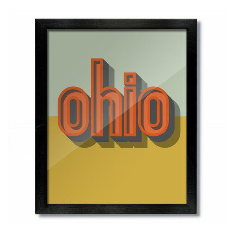 Vintage Ohio Shadow Print - Celebrate Local, Shop The Best of Ohio