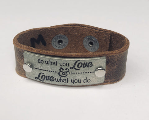 Do What You Love Inspiration Leather Bracelet 1in