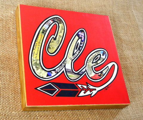 Cleveland Indians Wood Print 8x8 - Celebrate Local, Shop The Best of Ohio