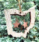 Vintage Ohio Shape Tin Stars Ornament