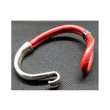 Italian Leather and Silver Hook Bracelet Red - Celebrate Local, Shop The Best of Ohio