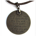 Leather Cord Necklace with Inspirational Charm (Variety of Sayings) - Celebrate Local, Shop The Best of Ohio
