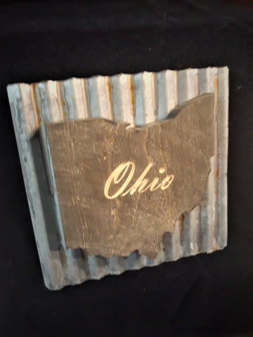 Vintage Tin Ohio Wall Hanging