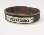 Enjoy The Journey Inspiration Leather Bracelet 1.5 in