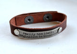 Brown Leather Bracelet Inspirational Saying - Celebrate Local, Shop The Best of Ohio