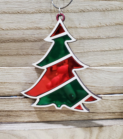 Christmas Tree 3 D Multilayered Mirrored Acrylic Wood Ornament