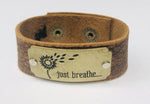 Just Breathe Inspiration Leather Bracelet 1in