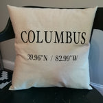 Columbus Coordinates Canvas Pillow - Celebrate Local, Shop The Best of Ohio