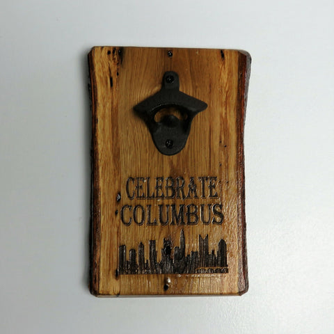 Live Edge Wood Bottle Opener Engraved Celebrate Columbus - Celebrate Local, Shop The Best of Ohio