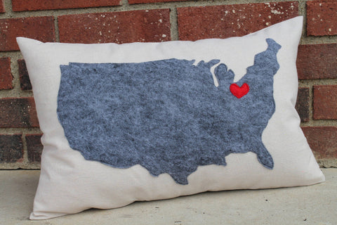 USA Ohio Love Handmade Pillow 12 x18 Inch - Celebrate Local, Shop The Best of Ohio
