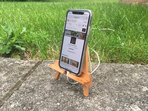 Wood Crafted Easel Smartphone/Tablet Holder - Cherry or Walnut - Celebrate Local, Shop The Best of Ohio