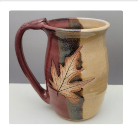 Maple Leaf Hand Thrown Ceramic Mug
