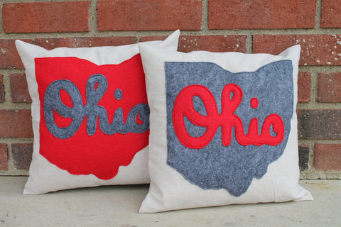 Script Ohio Handmade Pillow 12 Inch - Celebrate Local, Shop The Best of Ohio