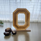 Ohio State Block O Wood - Wrapped and Mounted Shelf Sitter