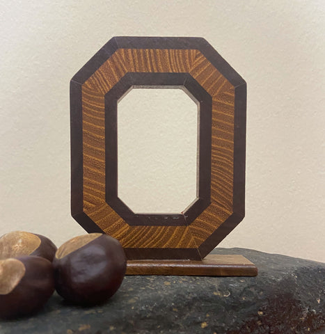 Ohio State Block O Wood - Wrapped and Mounted Shelf Sitter