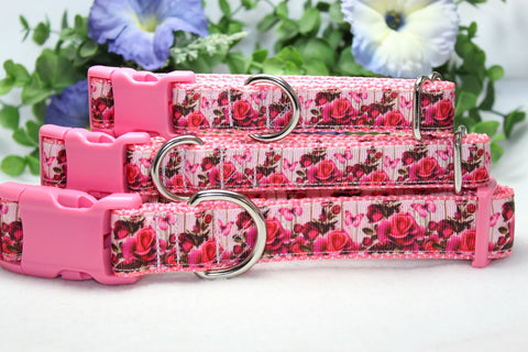 Pink Butterfly Dog Collar