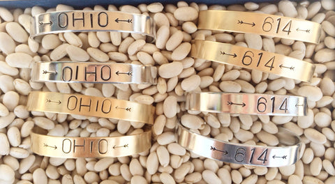 Brass Cuff Bracelet (Various Ohio Styles) - Celebrate Local, Shop The Best of Ohio