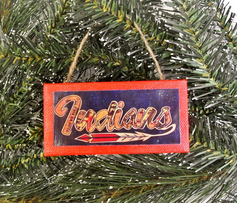 Cleveland Indians Mini Canvass Ornament