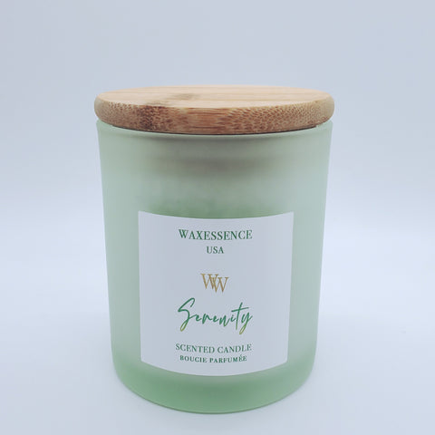 Coconut and Lime  Serenity Home Candle Soy Wax Sea Mineral Frosted Vessel
