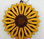 Sunflower 3 D Multilayer Wood Ornament