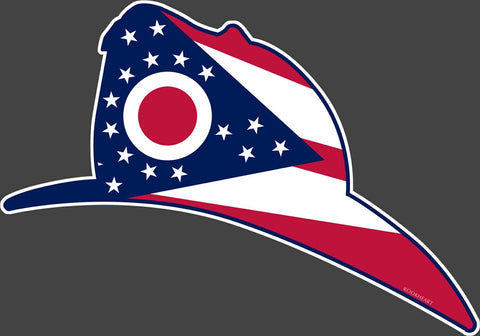 Fireman Helmet Ohio State Flag Vinyl Decal - Celebrate Local, Shop The Best of Ohio