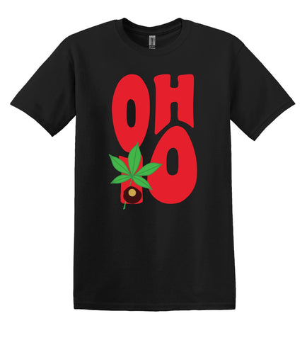 Wavy Ohio Buckeye Leaf T-Shirt