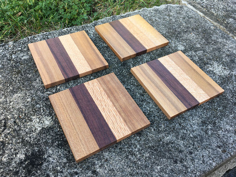 Striped Design Wood Coasters - Set of 4 - Celebrate Local, Shop The Best of Ohio