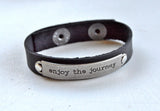 Black Leather Bracelet Inspirational Saying II - Celebrate Local, Shop The Best of Ohio