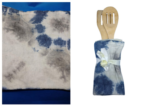 Tie Dye Flour Sack Tea Towel With Kitchen Utensils