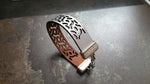 Laser Cut Designed Leather Bracelet (Scarlet and Gray) - Celebrate Local, Shop The Best of Ohio