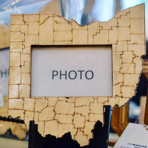 Ohio Counties Map Wood Photo Frame - Celebrate Local, Shop The Best of Ohio