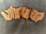 Ohio Shape Fractal Wood Coaster -  Set of 4