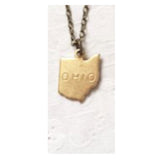 Gold or Brass Ohio Stamped Necklace - Celebrate Local, Shop The Best of Ohio